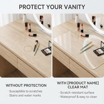 Clear Writing Desk Pad, 11 x 46in Heat Resistant Waterproof PVC Round Edge Durable Desk Protect Mat, Anti-Static Writing Mat Table Protector, 1.5mm