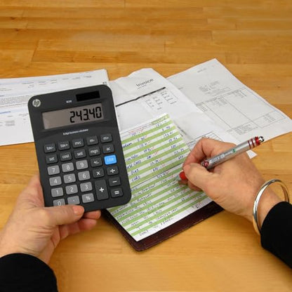 HP - Mini Desktop Business Calculator, 8-Digit Solar Powered Desktop Calculator - size: Mini