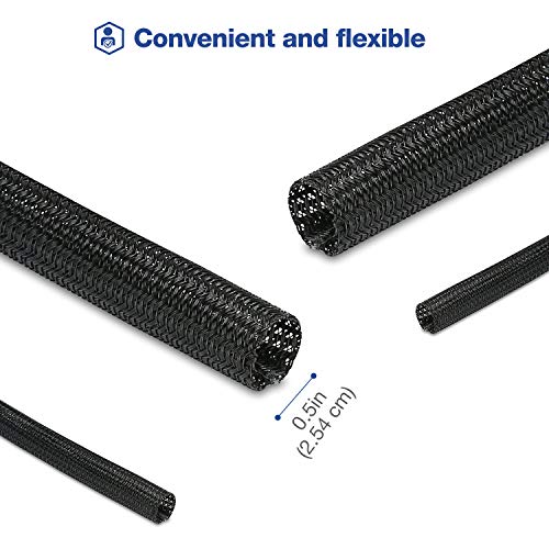 JOTO 26 Feet Cable Management Sleeve -Black - color: Black, size: 1 Pack, 312 Inches