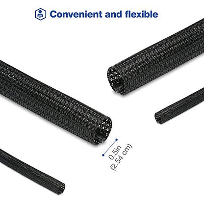 JOTO 26 Feet Cable Management Sleeve -Black - color: Black, size: 1 Pack, 312 Inches