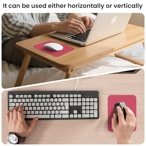 Small Mouse Pad 6 x 8 Inch, Horizontal and Vertical Flexible use. Great for Traveling, Wireless laptops, Keyboard Trays, Offices, etc. (red) - color: red