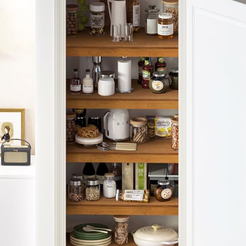 Gashell Wire Shelf Covers, Bamboo Wire Rack Covers for Pantry, Closet (4pcs, 25" W x 16" D) - size: 25"W x 16"D