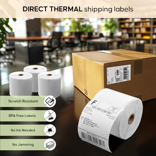 Arkscan SL450 4x6 Shipping Label in 1 Roll (450 Labels/Pages per Roll) - Direct Thermal Labels for Zebra, Rollo & Arkscan Label Printers - size: 4 x 6", 1 Roll