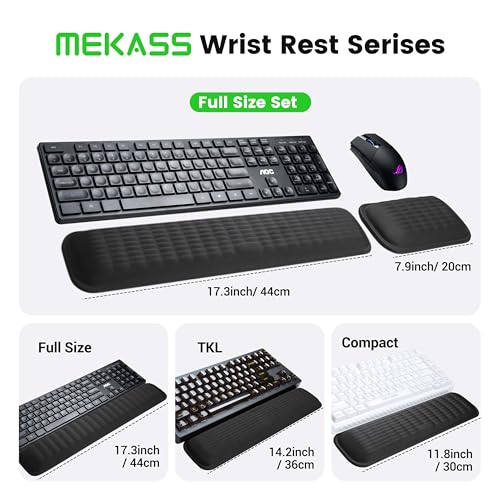 MEKASS Ergonomic Wrist Rest for Keyboard and Mouse, Soft Memory Foam Keyboard Wrist Rest Set with Non-Slip Silicone Base, Easy Typing, Pain Relief, Comfort for Office, Work, Gaming (Pink) - style: Pink
