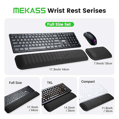 MEKASS Ergonomic Wrist Rest for Keyboard and Mouse, Soft Memory Foam Keyboard Wrist Rest Set with Non-Slip Silicone Base, Easy Typing, Pain Relief, Comfort for Office, Work, Gaming (Pink) - style: Pink