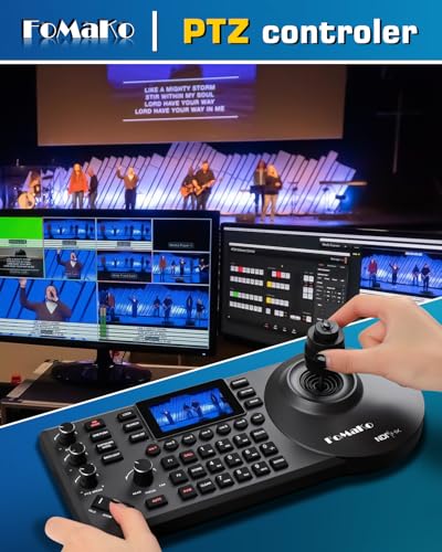 FoMaKo 4K 20X PTZ Camera HDMI with NDI and AI Auto-Tracking PTZ Camera,for Church Worship Education Conference Events,NDI 6 & NDI HX3 Certified(K20UHx3+KC608 Pro) BK20UH3 - color: Black