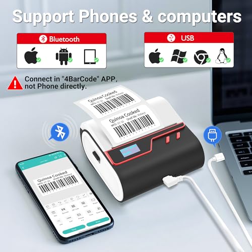 ORGBRO Label Maker Machine, Z3 Barcode Label Printer, 3 Inch Bluetooth Thermal Label Maker for Address, Small Business, Kids School Items, Large Sticker - color: Red