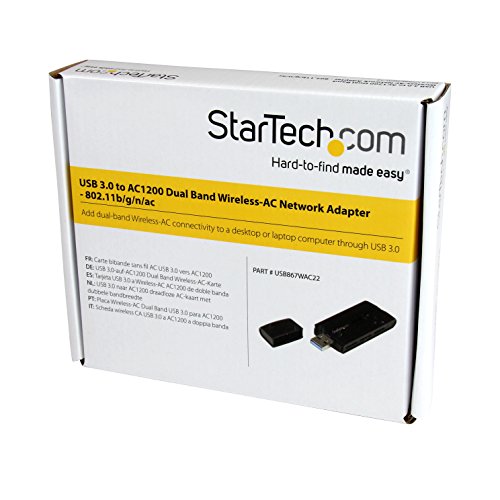 StarTech USB 3.0 AC1200 Dual Band Wireless-AC Network Adapter (USB867WAC22) - size: 867 Mbps, style: AC - USB 3.0