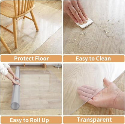 OstepDecor Clear Runner Rug for Hallway, 24 x 72 in Clear Floor Protector - size: 2' x 6' (Rectangular)