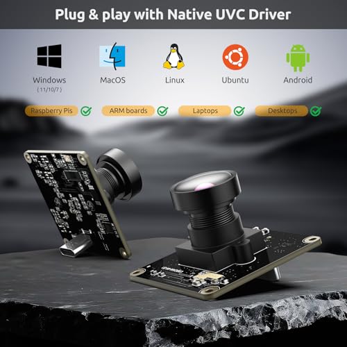 USB 3.0 UVC Camera Module with IMX415 Sensor, 4K@30FPS & 1080P@60FPS, Plug and Play for Windows/Linux/Mac/Android/Raspberry Pi/Jetson Nano/ARM Boards