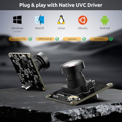 USB 3.0 UVC Camera Module with IMX415 Sensor, 4K@30FPS & 1080P@60FPS, Plug and Play for Windows/Linux/Mac/Android/Raspberry Pi/Jetson Nano/ARM Boards