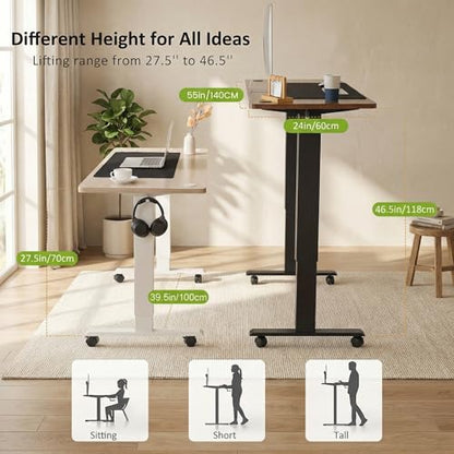 farexon 55x24In Electric Adjustable Standing Desk with Mouse Pad, Oak Gray - color: Oak Grey, size: 55 x 24''