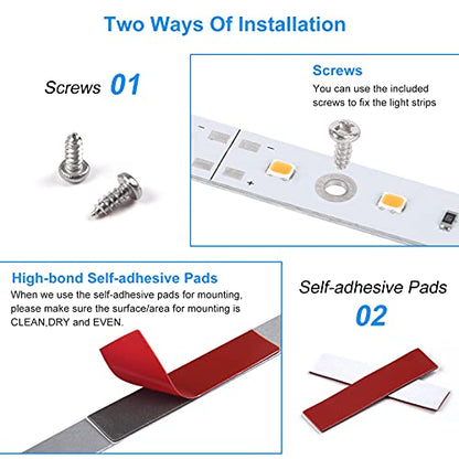 Under Cabinet LED Lighting Kit for Kitchen Cabinet Counters Shelf Closet. 6 PCS 12 Inches Light Strip with Adapter Switch Dimmer Extension Cable. Plug in. Dimmable. 1500 Lumen. Warm White 2700K - color: Warm White 2700K
