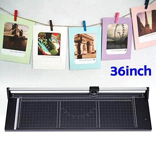 Manual Heavy Duty 36 Inch Rolling Cutter Precision Rotary Paper Trimmer for Photo Paper, Film, Art Paper Jam, Office Paper, Thin Plastic Soft Board, PVC,Cutting Table,Professional Rolling Trimmer