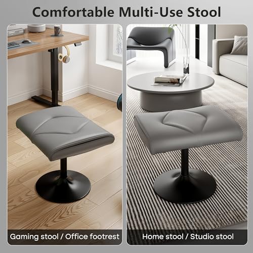 VECELO Foot Rest Under Desk Ottoman, PU Height Adjustable Footrest with Comfort Padding, Leg Rest for Desk for Relieving Leg Pain, Stiffness, and etc, Gray - color: Gray