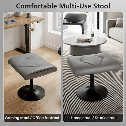 VECELO Foot Rest Under Desk Ottoman, PU Height Adjustable Footrest with Comfort Padding, Leg Rest for Desk for Relieving Leg Pain, Stiffness, and etc, Gray - color: Gray