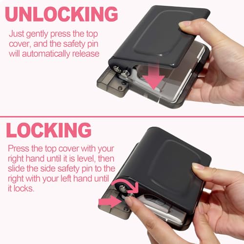 10 Hole Punch Binding Machine for Planner, Manual Binding System with 10 Multi-Color Binder Rings for Making 26 Holes on B5, 30 Holes on A4, 20 Holes on A5 Book, 10 Sheet Capacity - Black - color: Black