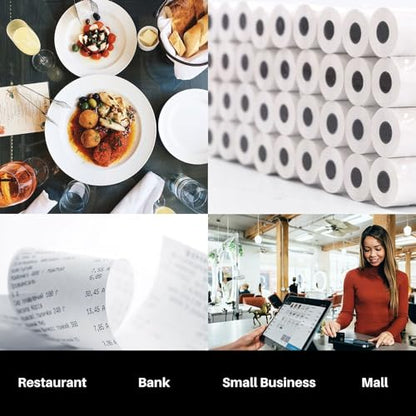 3 1/8” x 230' Thermal Paper Rolls - BPA FREE – MADE IN USA - Receipt paper rolls – Point of Sale Cash Register - Thermal printer paper - Credit Card Paper - for POS systems (1 Case - 30 Rolls)