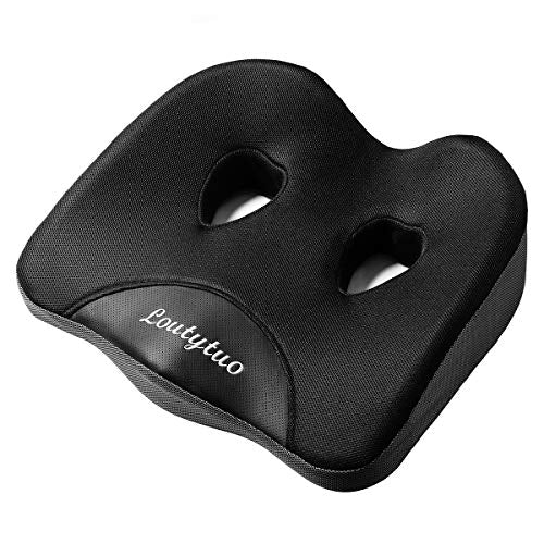 LOUTYTUO Seat Cushion Pillow,100% Memory Foam and Washable Cover,for Office Chair,Car Seat and Wheelchair, Soft Support Seat Cushion - color: Black