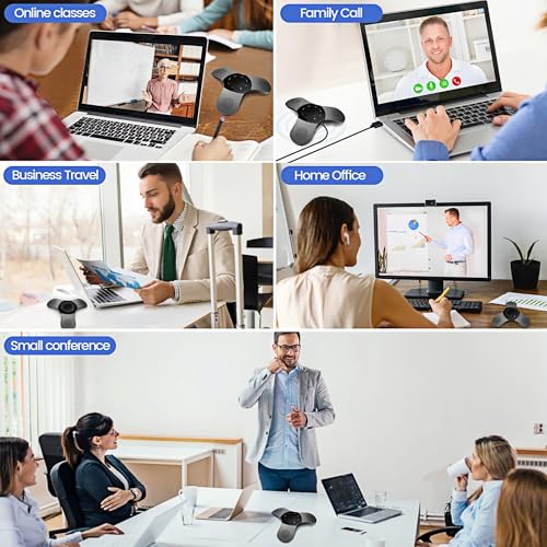 Conference Speaker and Microphone 360° Voice Pickup USB Bluetooth Speakerphone for Home Office & Meeting Room