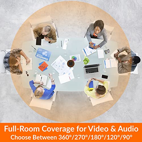 Innex Cube 4K 360 Degree Video Conference Camera with Multiple AI Modes, Dual Omnidirectional Mics, Remote, Plug and Play Conference Room Webcam for Zoom, Microsoft Teams, Open Space, Meeting Room - style: View Angle 360-degree