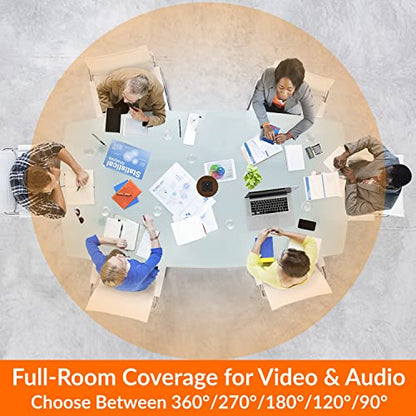 Innex Cube 4K 360 Degree Video Conference Camera with Multiple AI Modes, Dual Omnidirectional Mics, Remote, Plug and Play Conference Room Webcam for Zoom, Microsoft Teams, Open Space, Meeting Room - style: View Angle 360-degree
