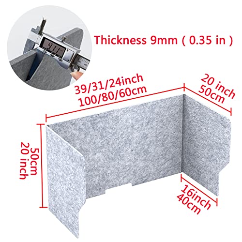 LIGUOYI Portable Desk Dividers Acoustic Partition Desk Panel-Desk Privacy Panel Sound Absorbing Freestanding Test and Desk Dividers-Computer Lab Offices, 60/80/100 Cm Tabletop Divider - size: 60cm-24inch