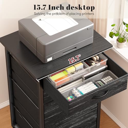 DurayLoly 4-Drawer Rolling File Cabinet Fits A4 Letter Size For Home Office | Printer Stand With Stable Frame, Large Capacity, Easy To Move And Assemble With Lockable Casters, Black - color: Black