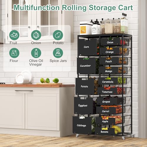 EasyPAG Rolling Storage Cart With 15 Drawers, Metal Craft Organizers with Wood Tabletop for Home, Letter/Legal Size Rolling File Cart for Office, Classroo and Dorm, Black - size: 15 Drawers
