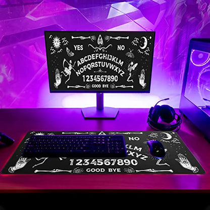 Mysterious Spirit Goth Gaming Mouse Pad 31.5x11.8 Inch Large Desk Mat Black Extended Pads Big Mousepad Non-Slip Rubber Base Keyboard Mat with Stitched Edges for Gaming Laptop Computer PC Desktop - color: Mysterious Spirit Goth