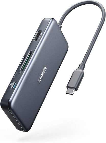 Anker USB C Hub, 7-in-1 Multi-Port USBC Hub, 4K HDMI USB-C Adapter | 1 USB-C and 2 USB-A 5Gbps Ports, 85W Max PD, SD/TF, for MacBook Air, MacBook Pro, XPS and More (Charger Not Included) - style: 7 in 1 【1 HDMI】