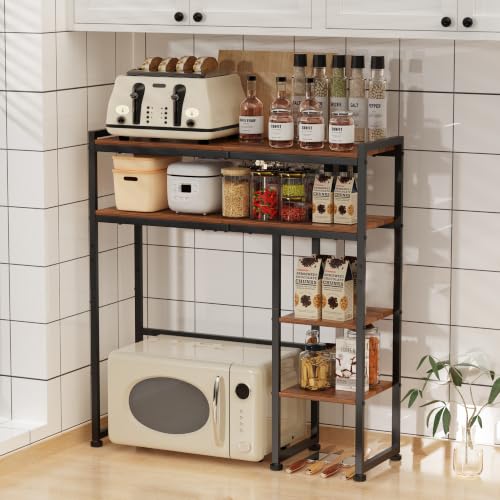 Aetheris Desktop Organizer Shelf, 30" Wooden Office Storage Rack, Display Shelf Rack, 5 Tier Desktop Display Rac, Desk Shelf, Desk Hutch for Computer Monitor (Brown)