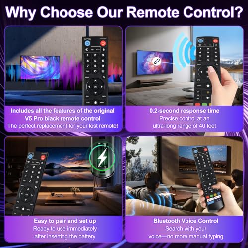 New V5 Pro Black Bluetooth Voice Remote Control,Compatible with vSeeBox V3/V2/V1/V5 Pro, V3 Plus,V1/V2,Max,Elite - color: Black