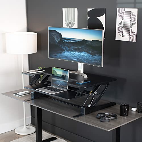 VIVO Black 42 in Standing Desk Converter, DESK-V000VL - color: Black, size: 42"
