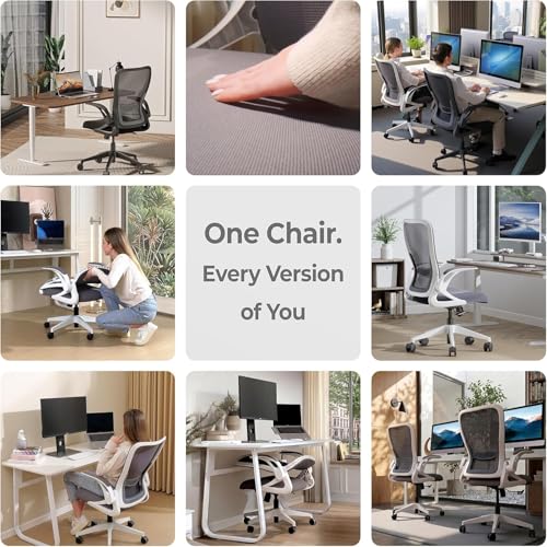 Tervo Model U - Folding Office Chair - Ergonomic Design for Small Spaces - color: Midnight Black