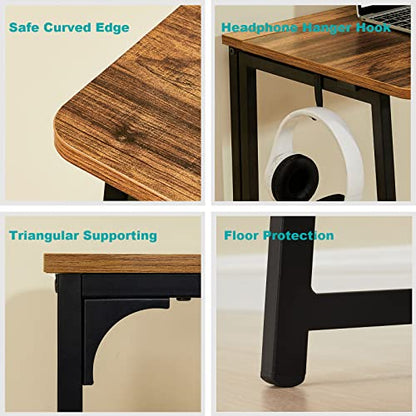 WOHOMO Folding Desk, 31.5" Foldable Computer Table for Small Spaces, Walnut - color: Brown, size: Small Size:31.5 x 15.7