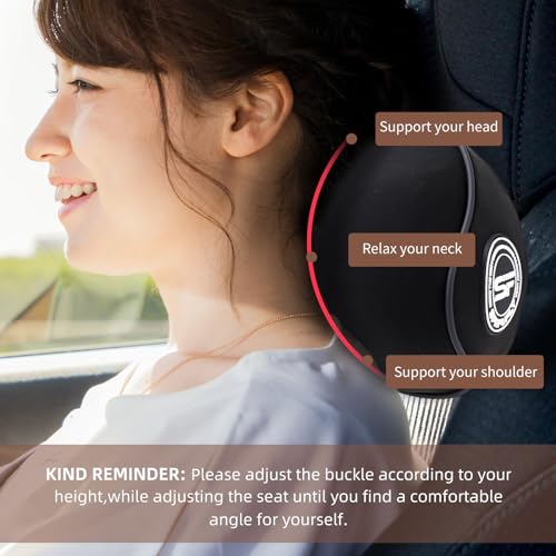 2 Pack - Car Headrest Pillow for Neck Support, 100% Memory Foam Car Pillow - color: Pack of 2