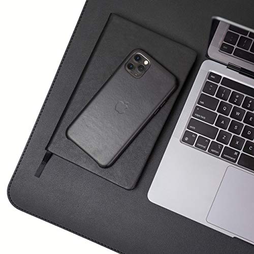 Vine Creations Leather Desk Mat Large 44" x 22", Desk Protector Mat, PU Leather Desk Pad, Non-Slip Large Mouse Pad, Desk Blotter, Desk Pads on Top of Desks, Home Office Desk Matt for Desktop (Black) - color: Black, size: 44" x 22"