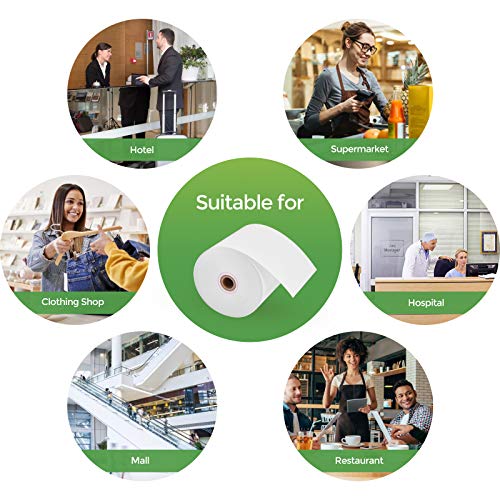 MUNBYN Thermal Paper 3 1/8 x 230ft, 10 Rolls Receipt Paper Work for Star Micronics TSP100 TSP143 Epson 80mm Receipt Printer Square POS Register, 80mm Thermal Receipt Papers, BPA Free, Plus Version - size: 3 1/8" x 230', style: 10 Rolls