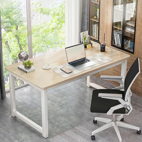 AFIING Leather Desk Mat, 31.5"x12", White Grey | Non-Slip Rubber Base, Easy Clean Surface, Desk Protection, Office & Home - color: Whitegray
