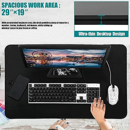 PayLessHere 29" Standing Desk Converter Height Adjustable Desk Riser | Computer Workstation Standard Office Stand Up Desktop Gas Lift Sit-Stand Large Working Area Platform Riser - size: 29 In