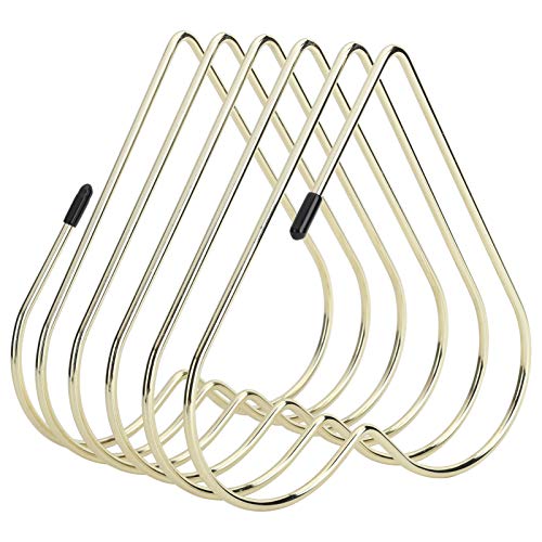 Folder Holder for Desk, 5 Slots Iron Gold File Holder Organizer, Heart Shaped Desktop File Folder Organizer Upright, 6x6.3in Gold Desk Book Organizer for Office, School - color: Gold