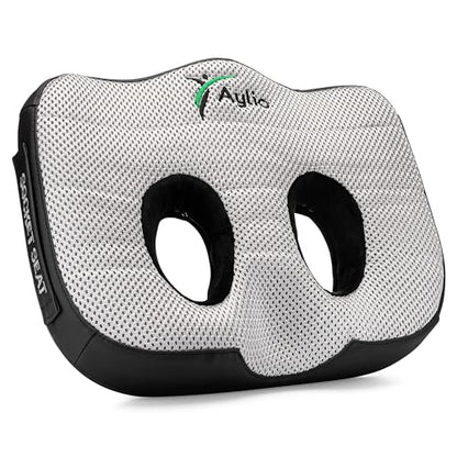 Aylio Socket Seat Cushion for Sit Bone, Ischial Tuberosity & Tailbone Pressure Relief – Ischial Bursitis, Hamstring & Piriformis Support – Firm Memory Foam Seat Cushion for Office Chair & Car