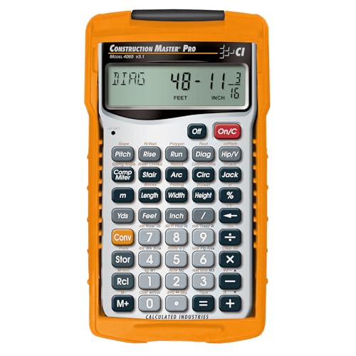 Calculated Industries 4065 Construction Master Pro Advanced Construction Math Feet-inch-Fraction Calculator for Contractors, Estimators, Builders, Framers, Remodelers, Renovators and Carpenters | Advanced Construction Math, Feet-Inch-Fractions, For Contra