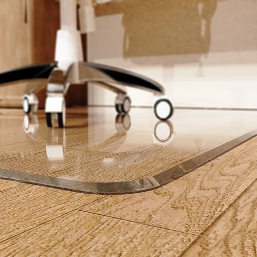 MESAILUP Beveled Edge Office Chair Mat for Carpet or Hardwood Floor 36" x 48" Clear Chair Mats for a Smooth Glide and Easy Roll On/Off, Heavy Duty and Non-Slip Pad Floor Ultimate Desk Chair Mat - color: Clear, size: 36" x 48"
