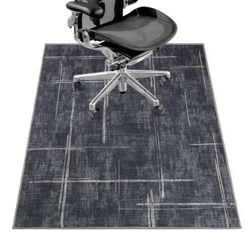 Office Chair Mat for Hardwood Floor&Tile Floor,36"X 48" | Heavy Duty Desk Chair Mat for Hard Floors,Under Desk Rug for Rolling Computer Chair,Anti Slip,Low Pile Carpet Floor - color: Black Blue, size: 36"X 48"