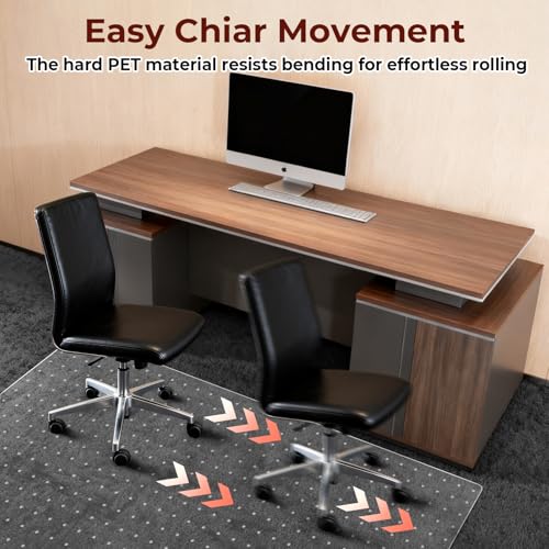 AiBOB Office Chair Mat for Carpet, 32" x 48" Heavy Duty Computer Desk Chair Mats for Carpeted Floors, Easy Chair Movement Hard Clear Carpet Chair Mats, Ship Flat