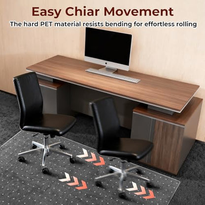 AiBOB Office Chair Mat for Carpet, 32" x 48" Heavy Duty Computer Desk Chair Mats for Carpeted Floors, Easy Chair Movement Hard Clear Carpet Chair Mats, Ship Flat