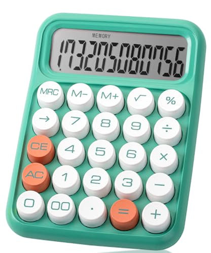 Mr. Pen- Mechanical Switch Calculator, 12 Digit Large LCD Display | Earthy Green with Big Buttons, Mechanical Switch Calculator for Home, School, Office - color: Pistachio