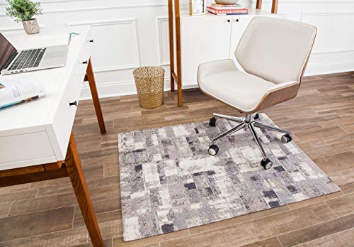 Anji Mountain Rug'd Office Chair Mat for Carpet & Hardwood Floor - Jacquard Woven, Anti-Slip Backing, Low Pile, Floor Protector Desk Chair Mat, Office Rugs for Rolling Chairs (Aarhus - 36" x 48") - color: Aarhus, size: 36" x 48"